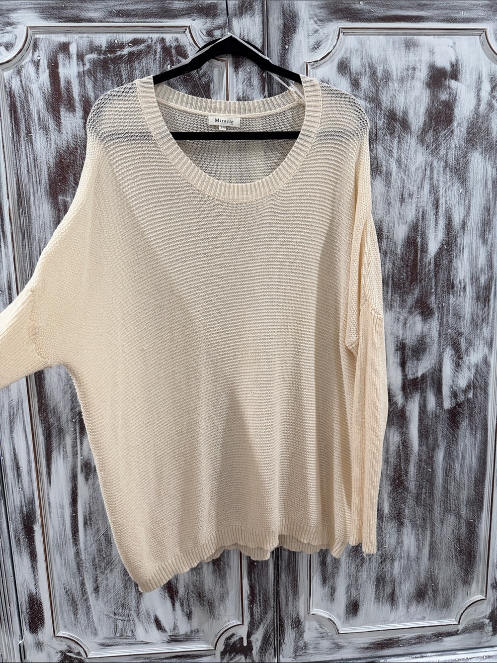 Miracle Lightweight Scoop-Neck Cream Knit Sweater